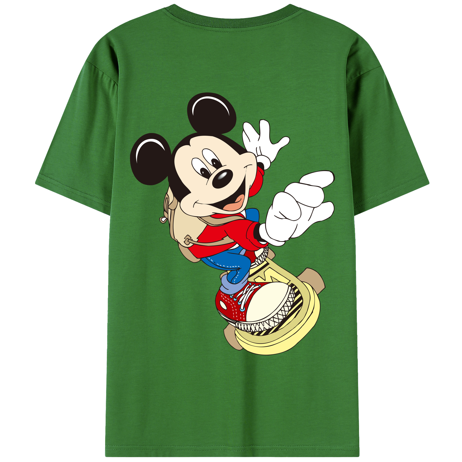 （画像用） ミッキーマウス Mickey Mouse レディース半袖Tシャツ(バックプリント)